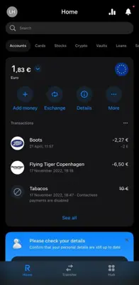 Revolut android App screenshot 1